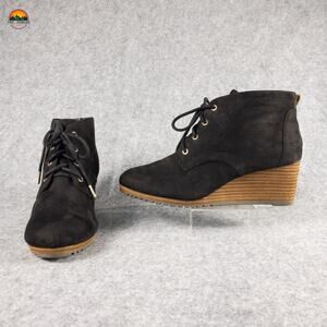Dr Scholl's Be Energized Technology Ankle Boots Black Suede Wedge Women's 9.5M